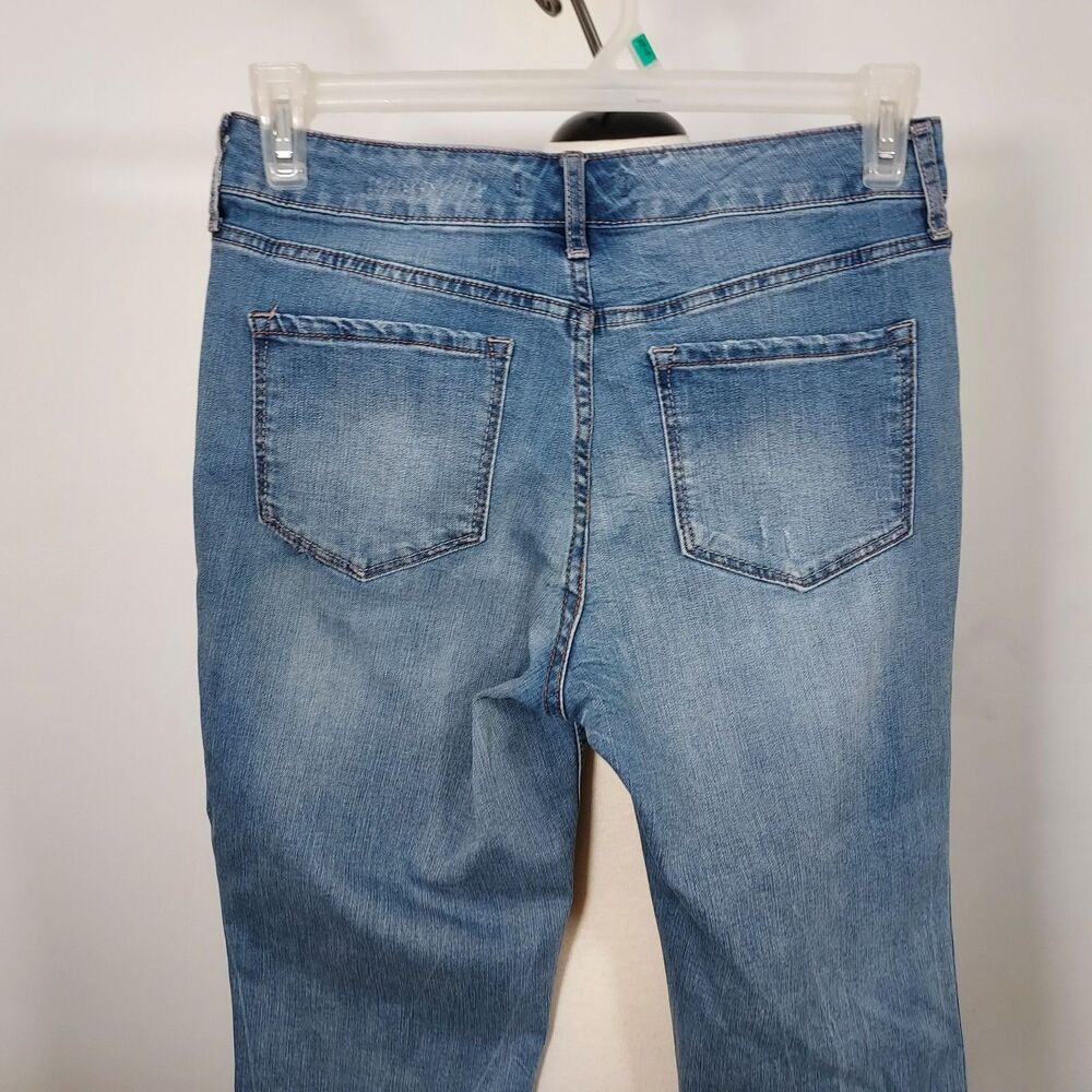 Code Bleu Size 6 Capri Jeans Denim Blue Stretch Distressed Chelsea Comfy Casual - Picture 5 of 14